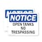 Signmission Open Tanks No Trespassing OSHA Notice Sign, Plastic, 10in W x 7in L, 2PK OS-2PACK-NS-P-710-L-17016 - alternate 1